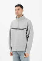 CALVIN KLEIN JEANS Felpa a mezza zip grigia da uomo con logo LV04RE221GP79 . CALVIN KLEIN JEANS 