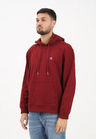 CALVIN KLEIN JEANS Felpa con cappuccio bordeaux da uomo LV04RC297GWCV  CALVIN KLEIN JEANS 