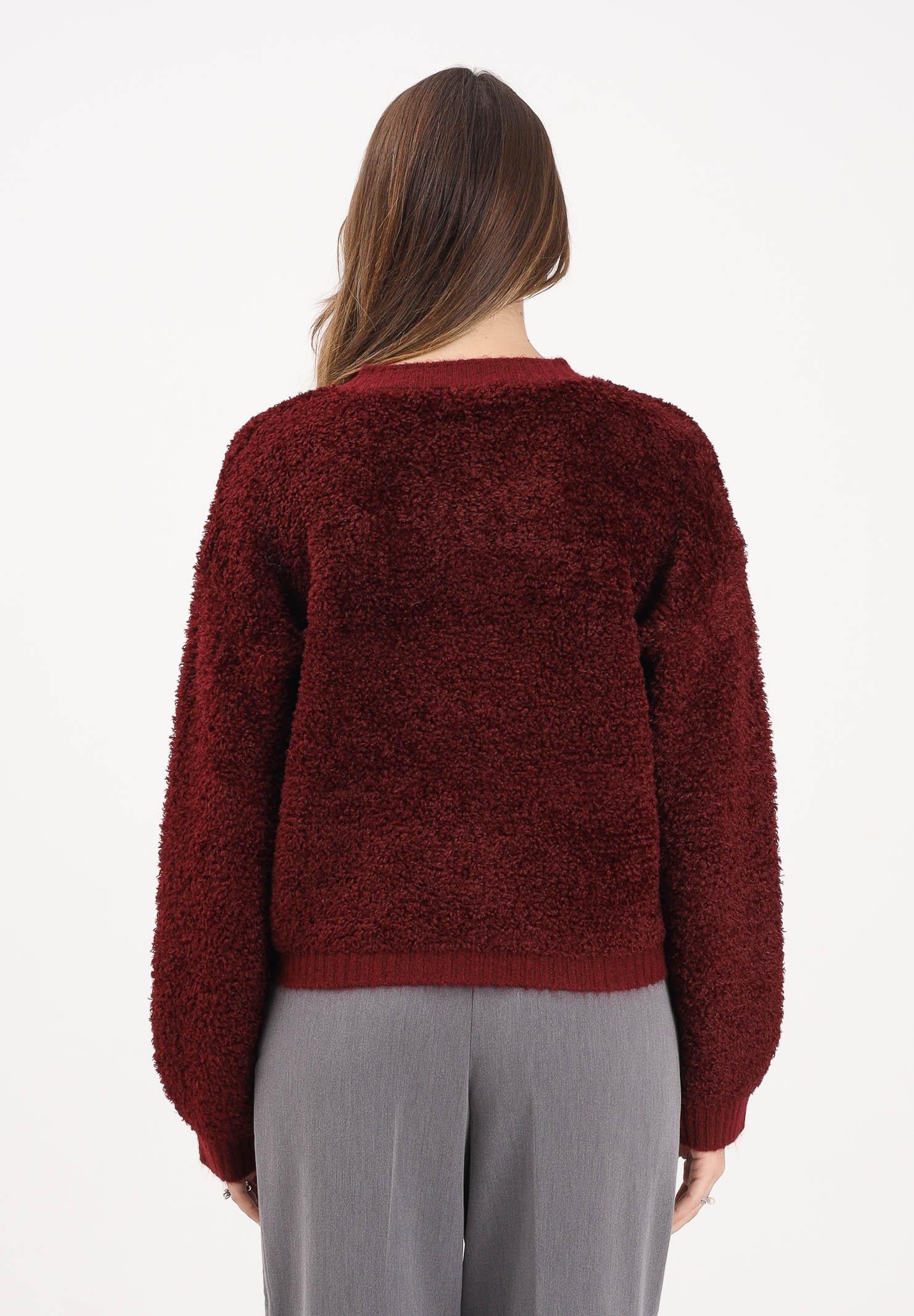 JDY Cardigan bordeaux da donna in maglia bouclé 15337012 Cabernet JDY 