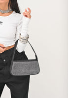 DIESEL Borsa WJULIE in denim nero da donna con strass applicati J02530KXBRM K02 DIESEL 