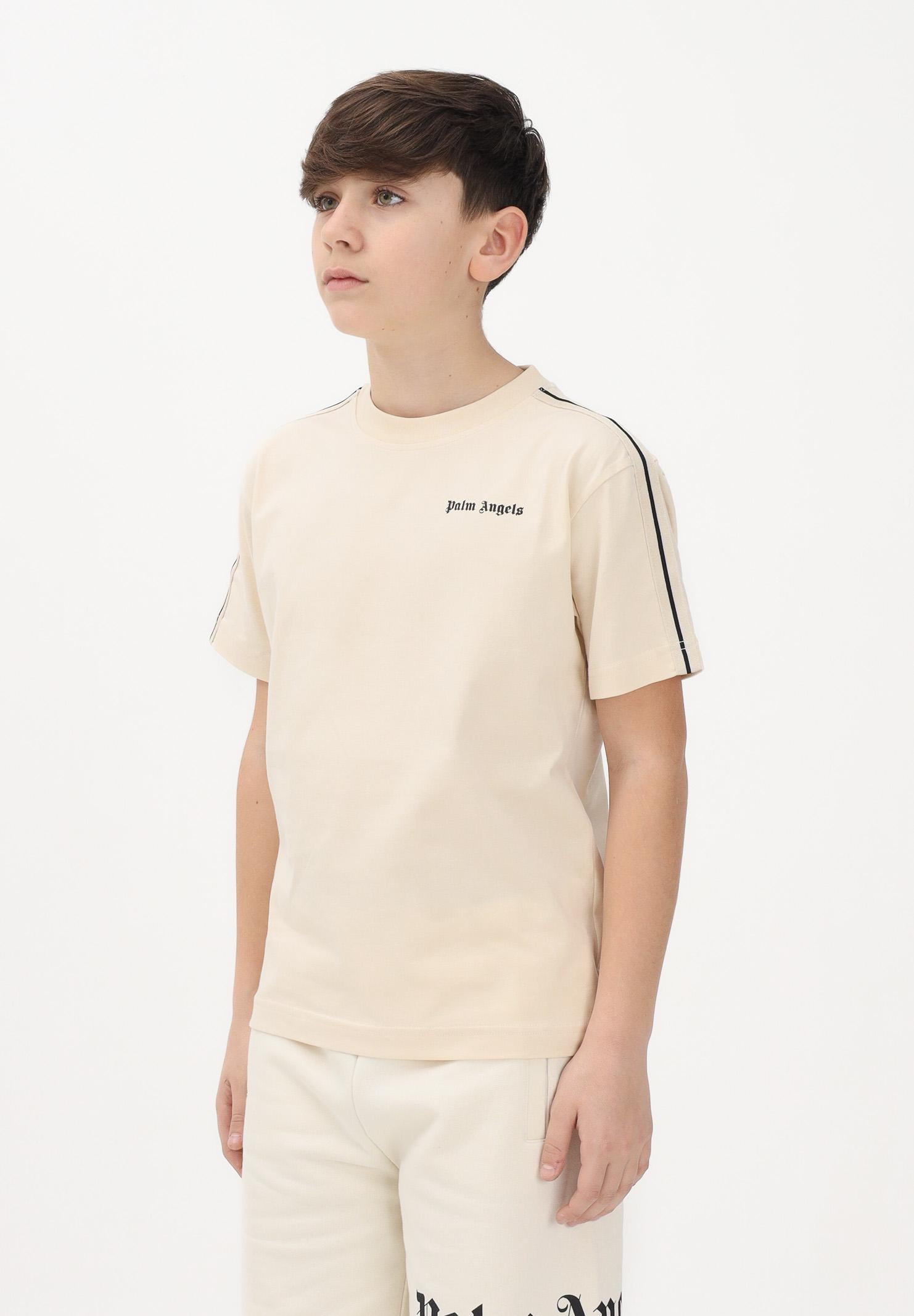 PALM ANGELS T-shirt a manica corta panna per donna, ragazzi e bambini con logo PBAA011S26JER001 092 PALM ANGELS 