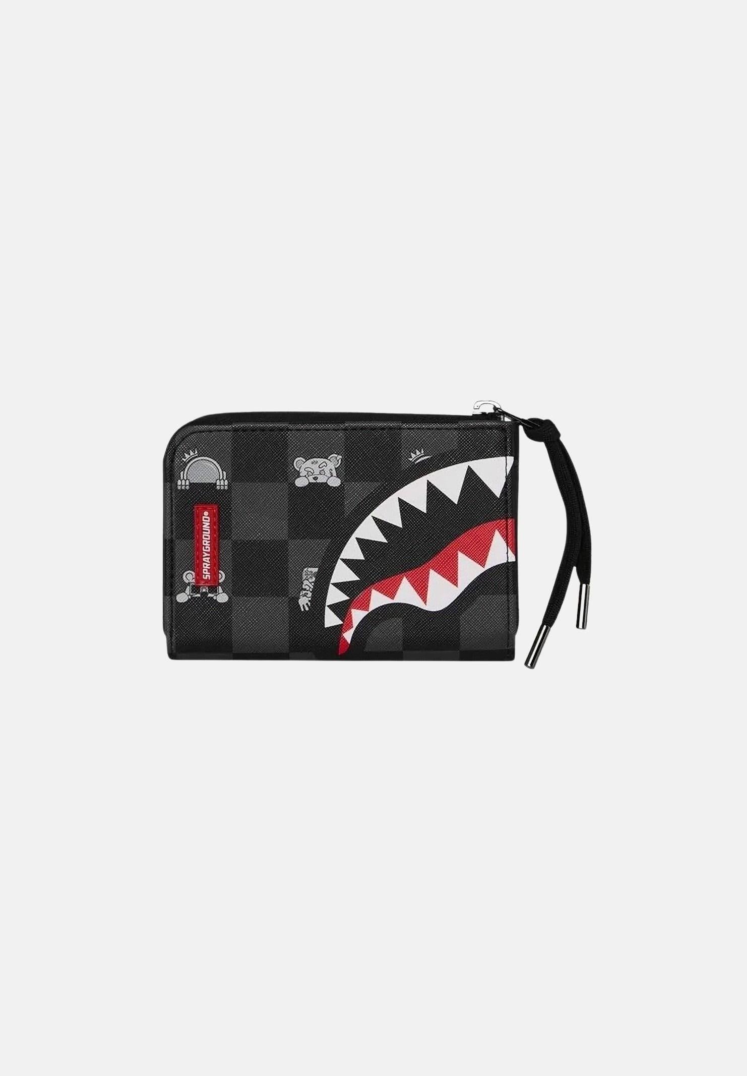 SPRAYGROUND Portafogli GRAY PEEKING CHARACTER CHECK nero per uomo e donna 910W8917NSZ . SPRAYGROUND 