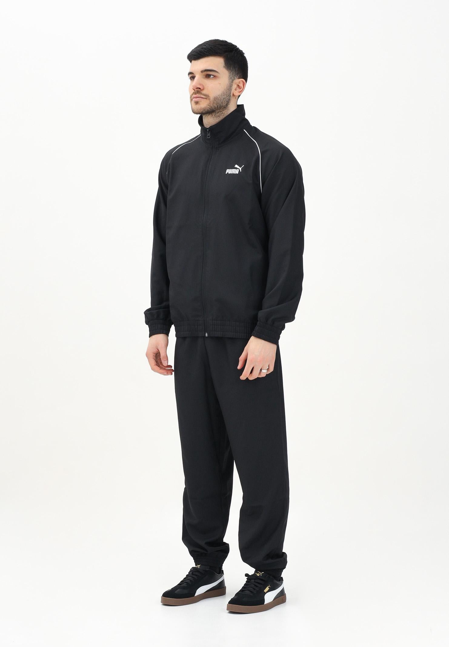 PUMA Tuta nera da uomo con piping intrecciato 684849 01 PUMA 