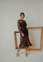 SANTAS Abito midi ÉTERNELLE marrone da donna PV2608 GR SANTAS 