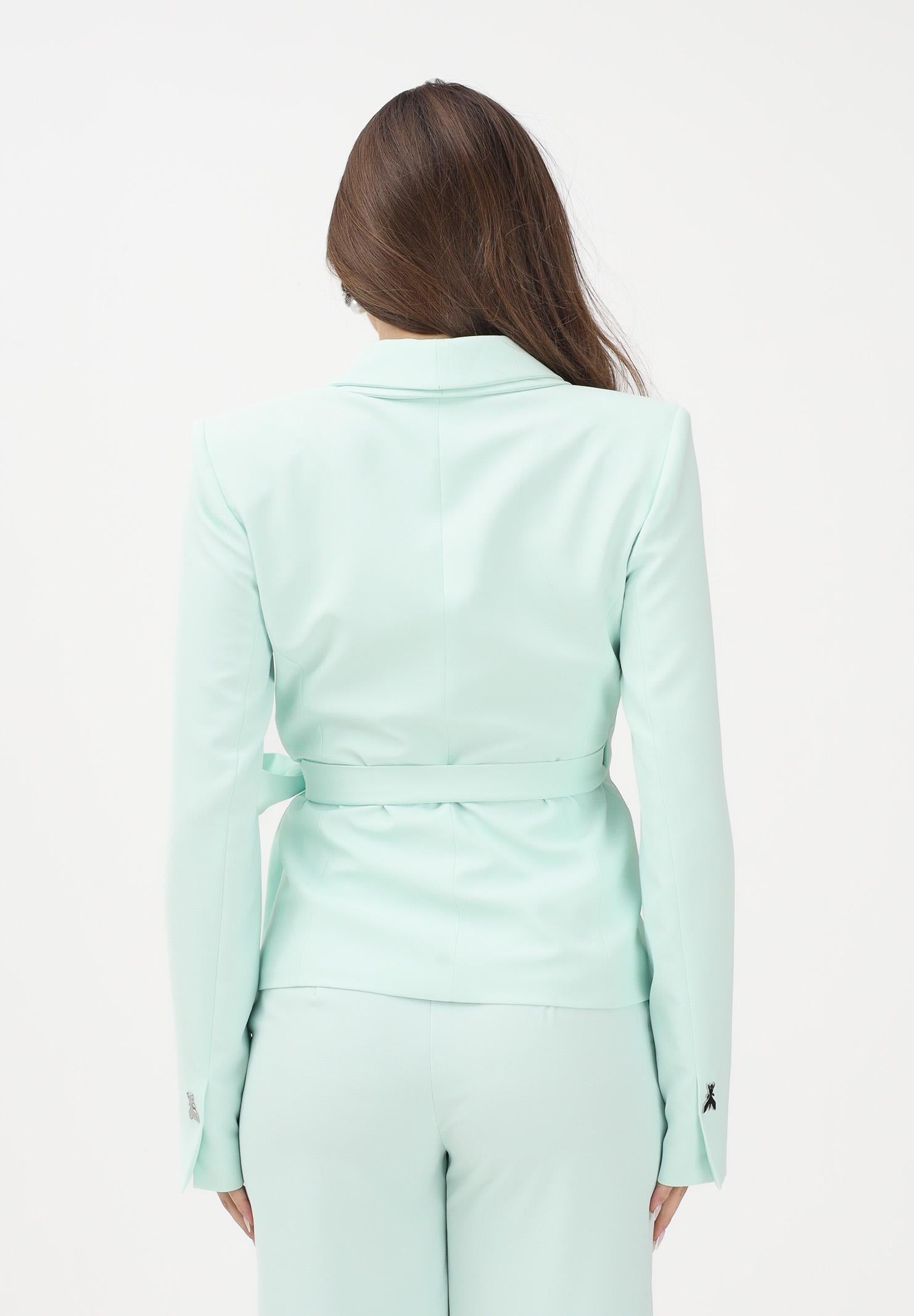 PATRIZIA PEPE Giacca verde menta da donna con chiusura wrap e cintura 2S1563A411 G632 PATRIZIA PEPE 