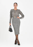 ELISABETTA FRANCHI Gonna midi panna e nera da donna con stampa con fantasia pitone GO14157E2 110 ELISABETTA FRANCHI 