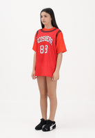 GCDS Abito corto rosso e arancio per donna, ragazze e bambine con stampa C1GJQB708J338 436O GCDS 
