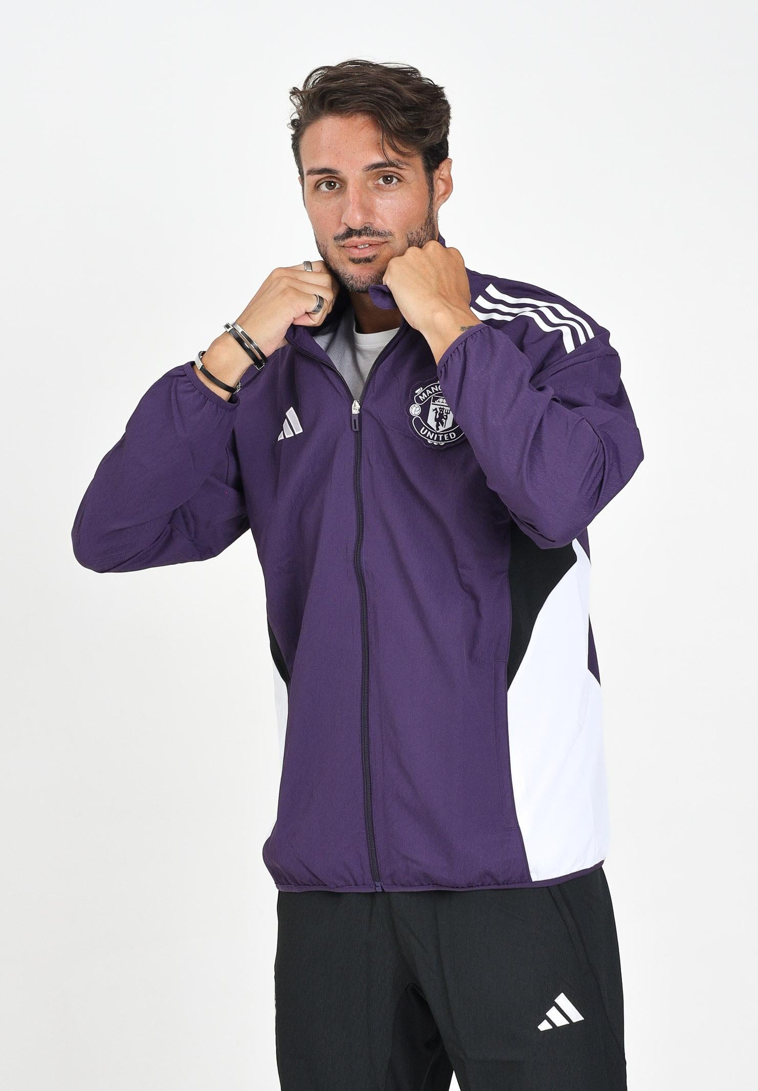 ADIDAS PERFORMANCE Felpa con zip Manchester United Tiro 25 Competition viola da uomo JP3107 . ADIDAS PERFORMANCE 