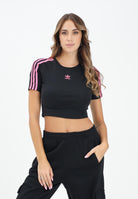 ADIDAS ORIGINALS T-shirt a manica corta 3-Stripes nera da donna JY4858  ADIDAS ORIGINALS 