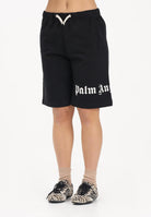 PALM ANGELS Shorts sportivo nero per donna, ragazzi e bambini con logo PBCI006S26FLE001 110 PALM ANGELS 