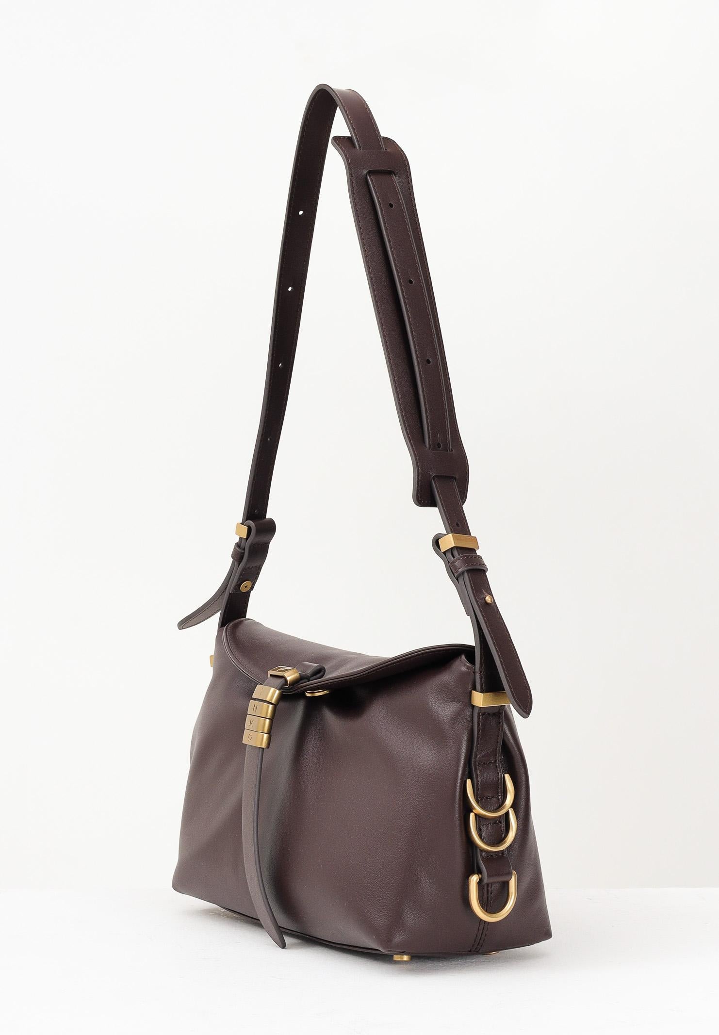 PINKO Borsa a spalla Saddle Bag Baguette marrone da donna 105895A1ZX LA7Q PINKO 