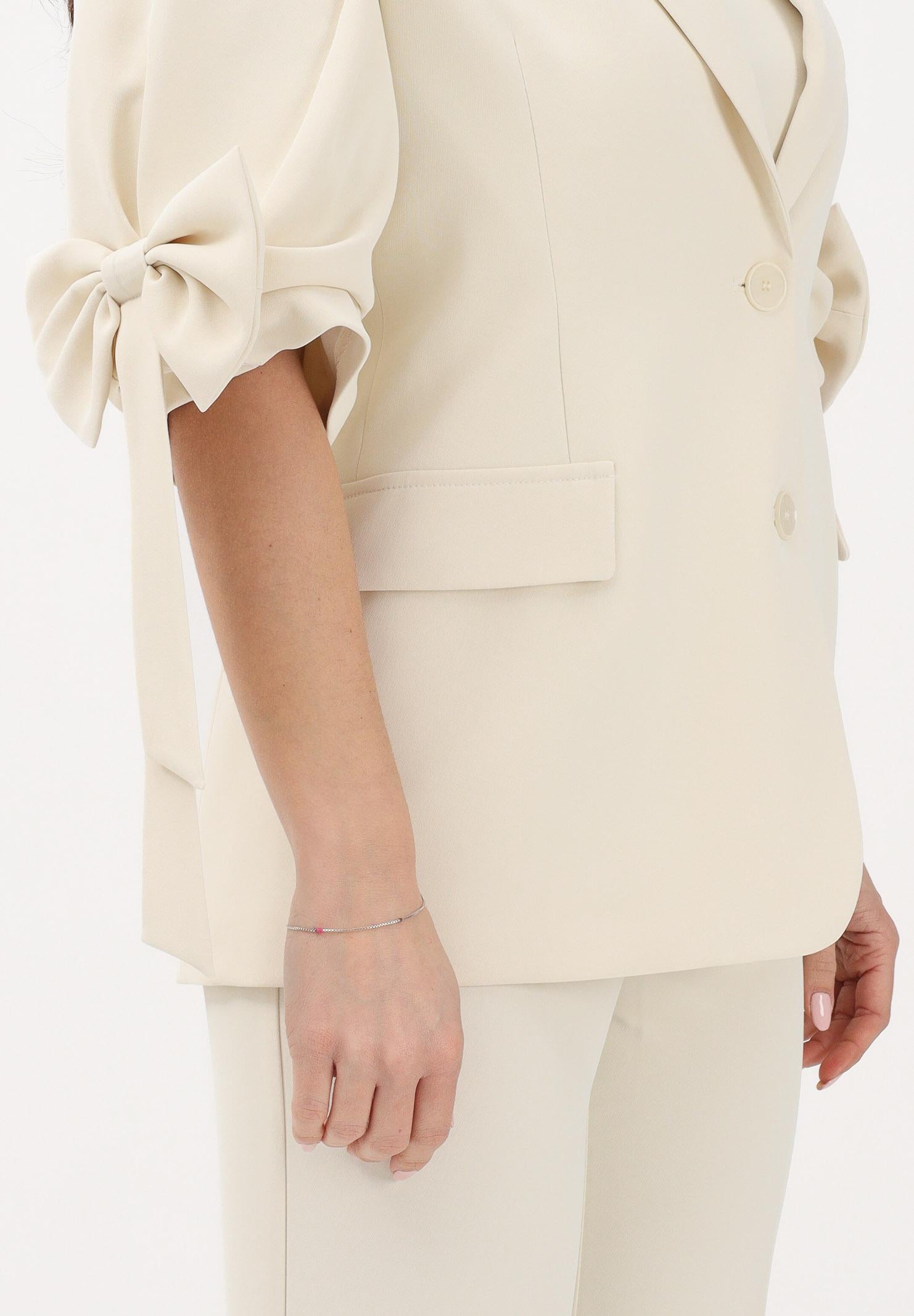 VICOLO Giacca monopetto burro da donna con fiocchi TAB0244 ABU04 VICOLO 