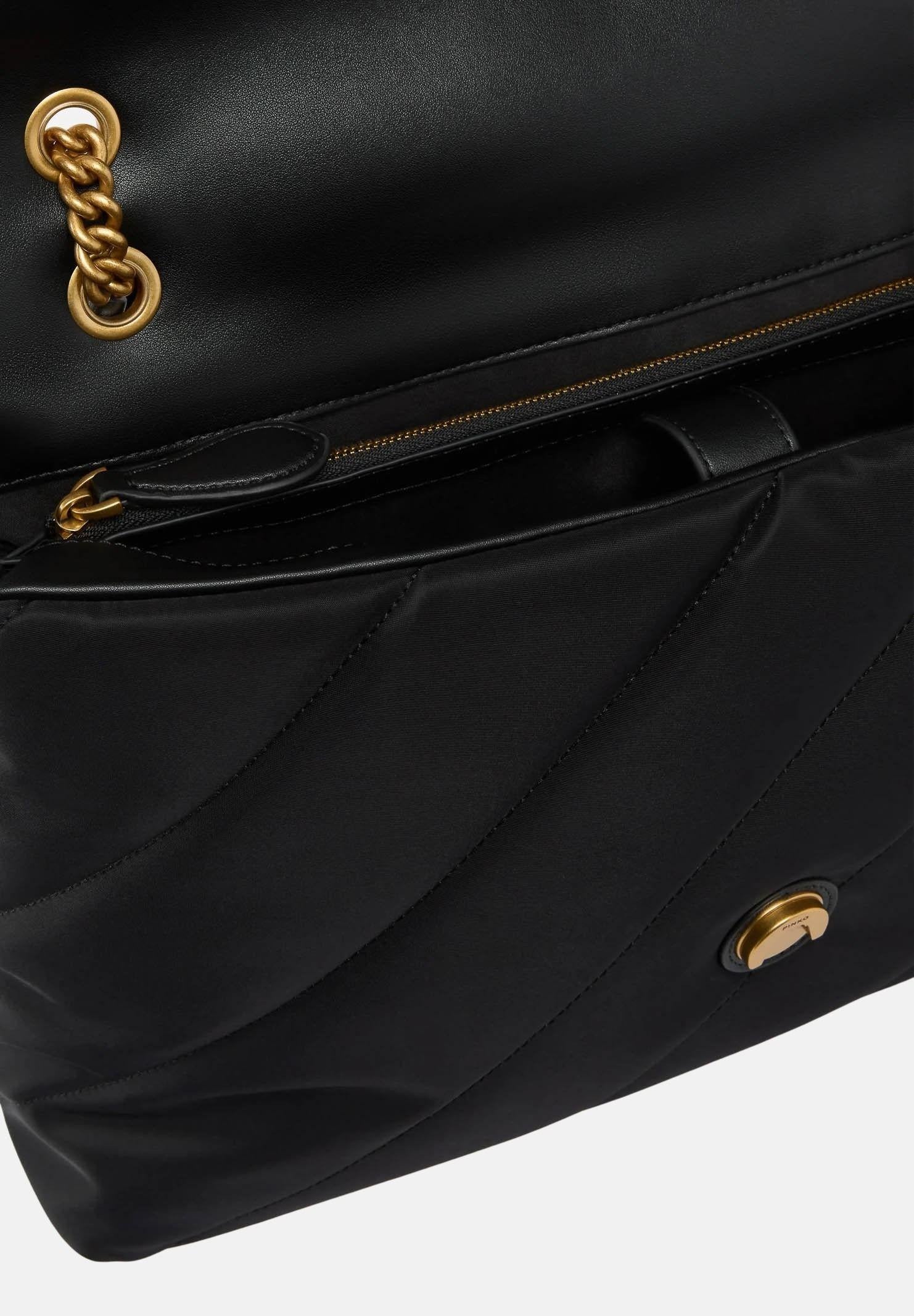 PINKO Shopper Extra Love Bag Puff nera da donna 103347A358 Z99Q PINKO 