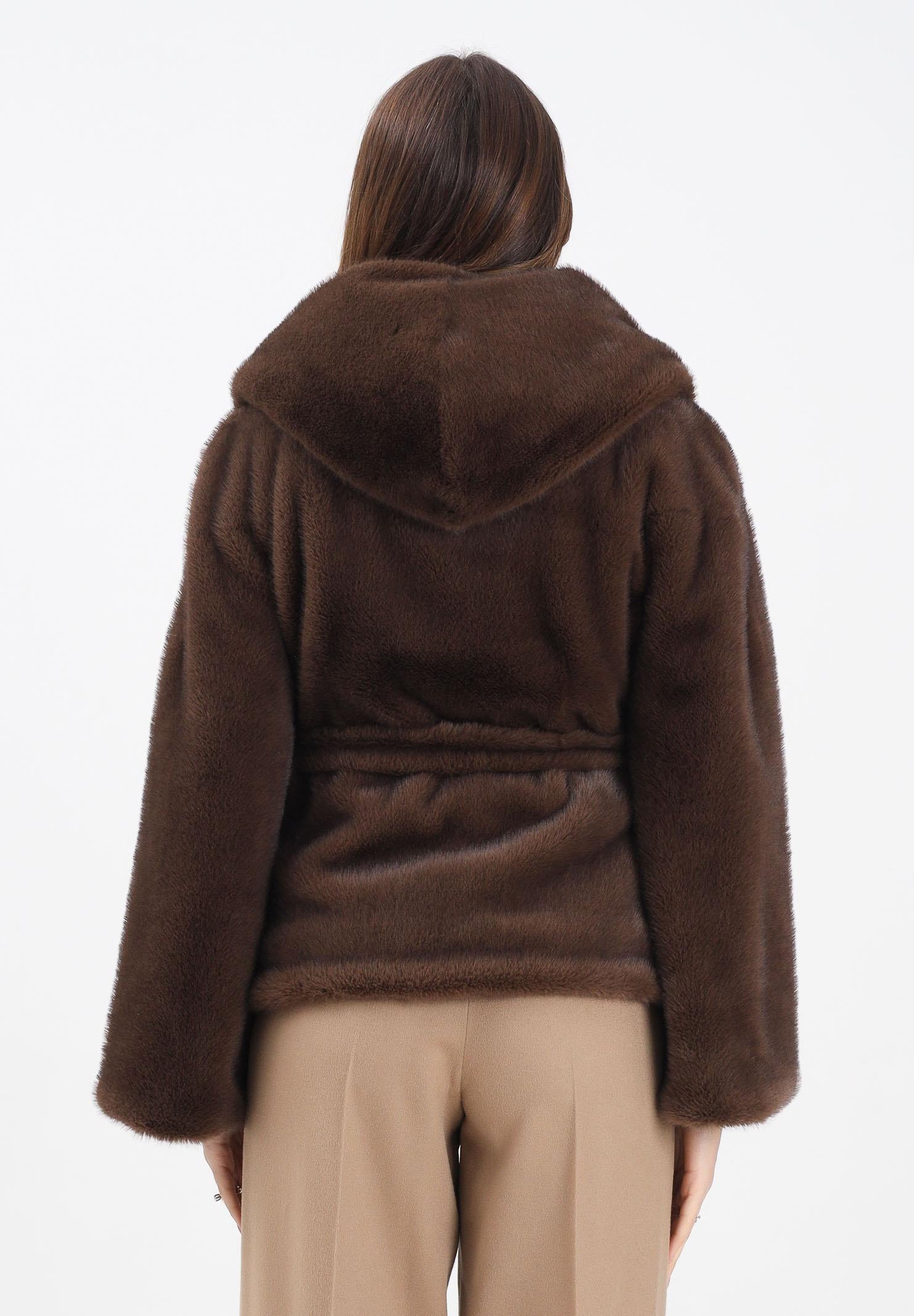 YES LONDON Ecopelliccia marrone da donna ECO030 MO YES LONDON 