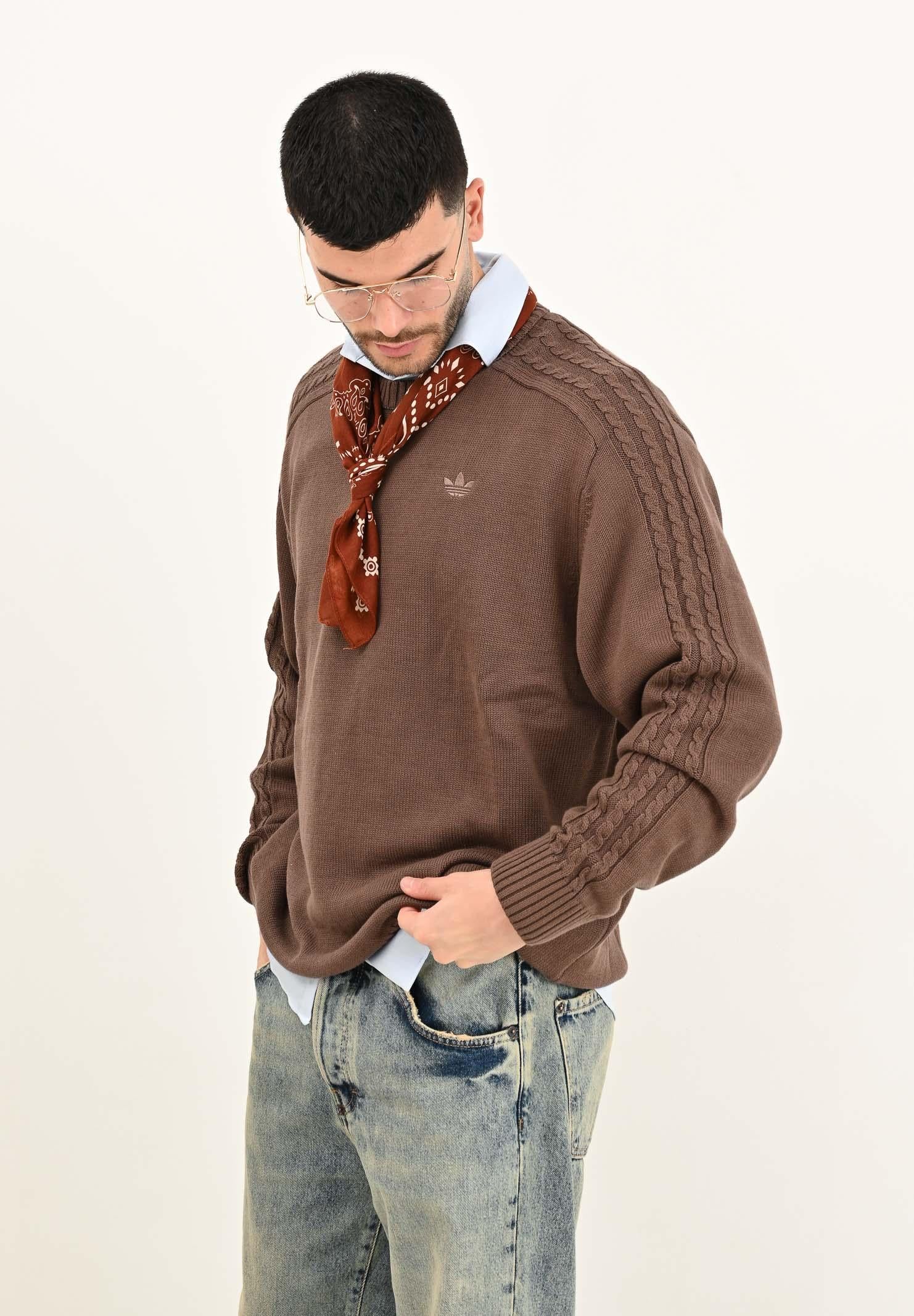 ADIDAS ORIGINALS Maglioncino girocollo Premium Essentials marrone da uomo JW3506 . ADIDAS ORIGINALS 