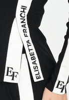 ELISABETTA FRANCHI Maglia a manica lunga nera da donna con bande lucide MK03S56E2 EF3 ELISABETTA FRANCHI 