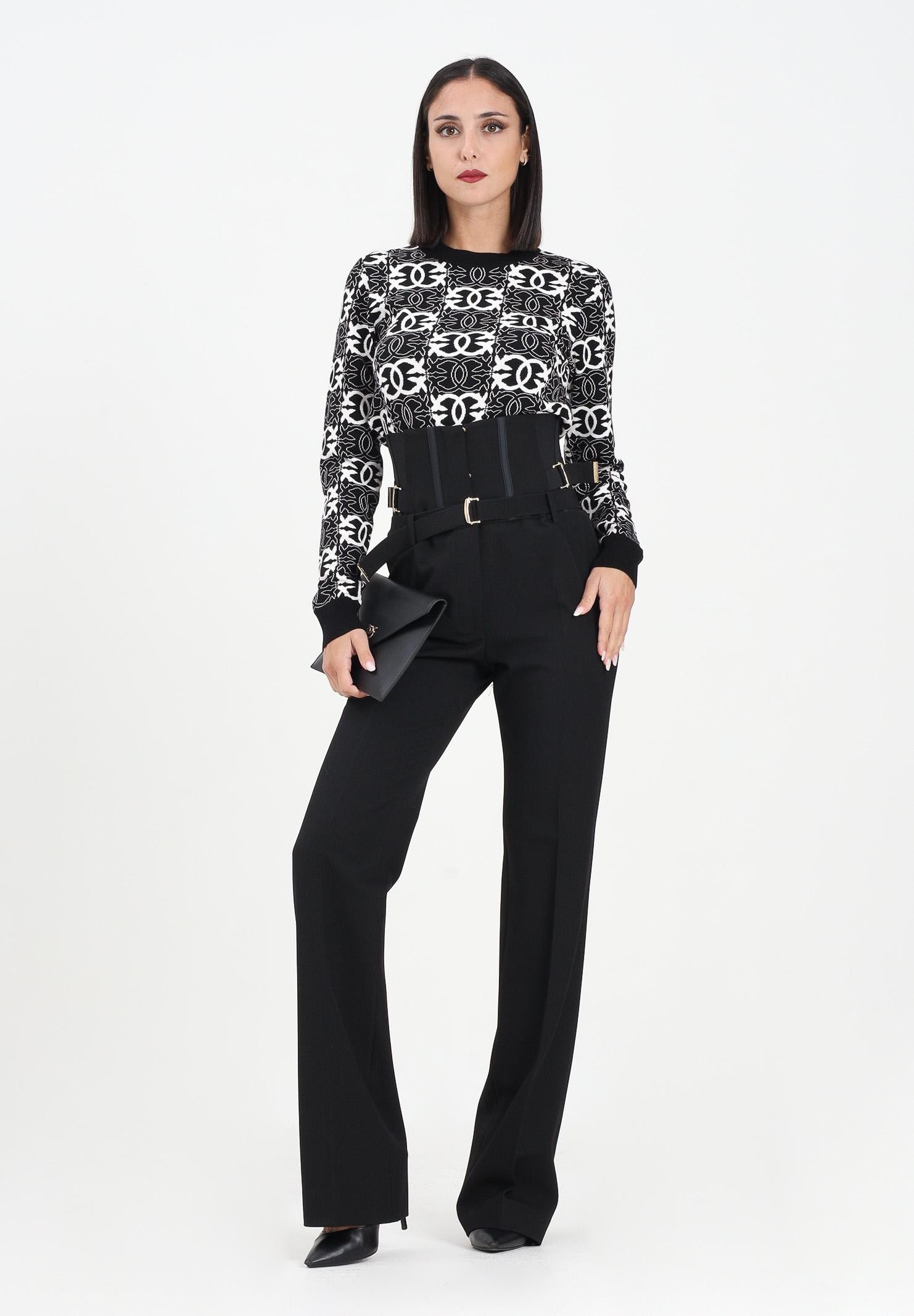 PINKO Pantalone elegante nero da donna con dettaglio bustier 105654A2QV Z99 PINKO 