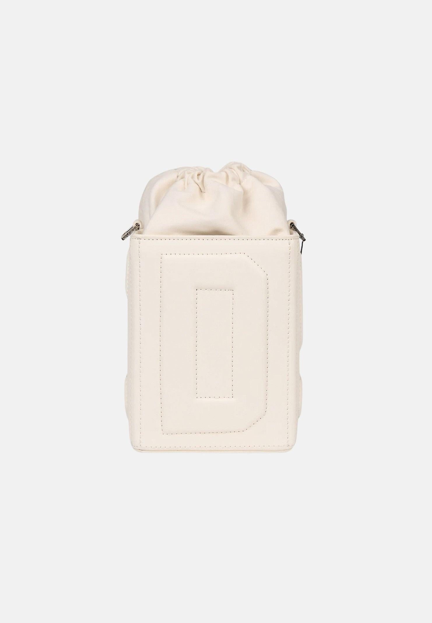 GCDS Borsa a mano panna da donna con logo GCDS in rilievo 3D GCDSD001 10 GCDS 