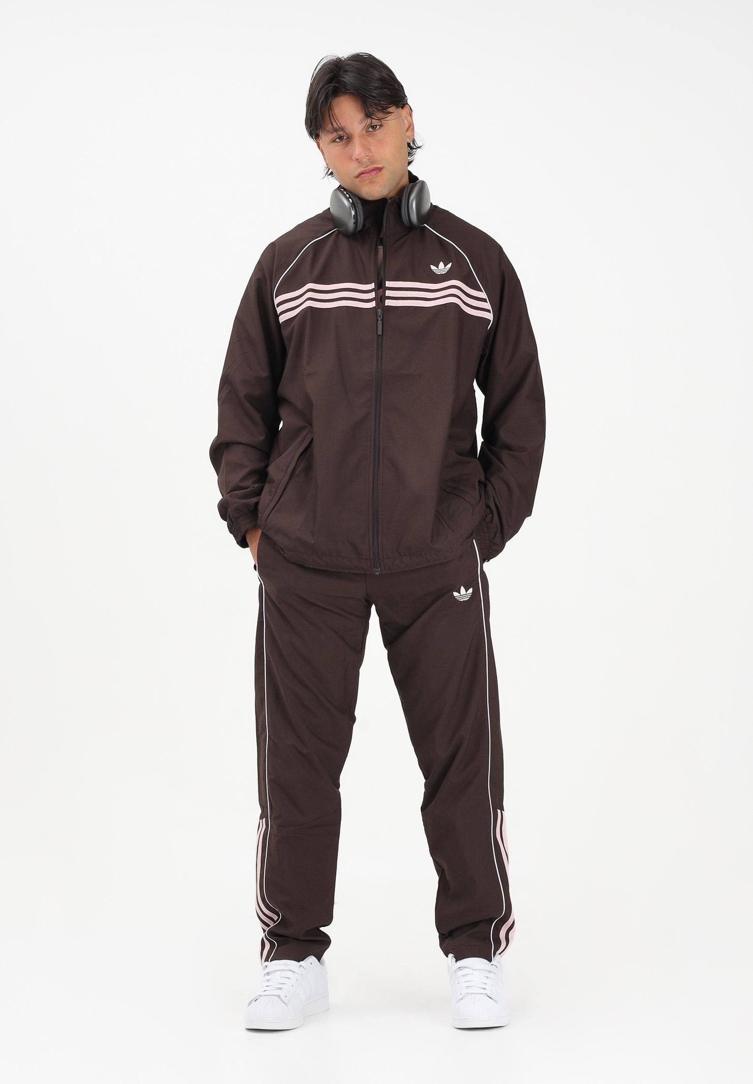 ADIDAS ORIGINALS Pantalone sportivo HALF STRIPES marrone e rosa per uomo e donna KC6441 . ADIDAS ORIGINALS 