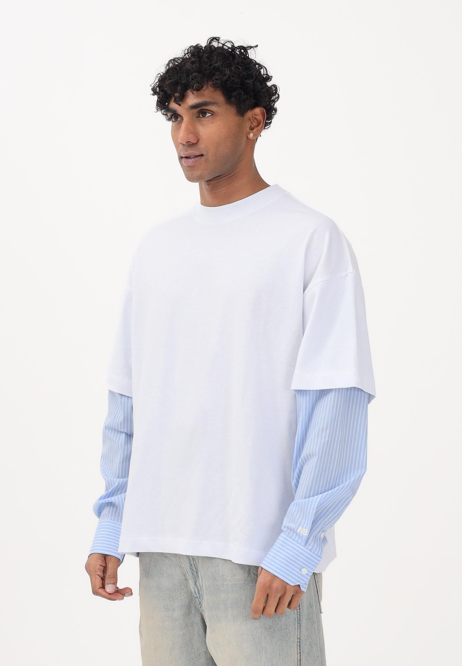 I'M BRIAN T-shirt a manica lunga bianca da uomo con maniche a camicia TS3739 002 I'M BRIAN 