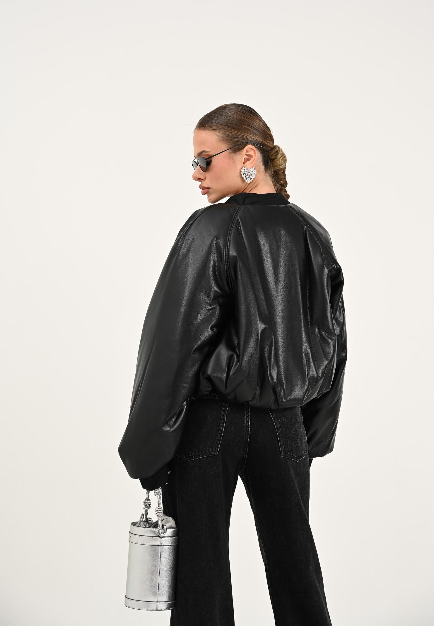 PINKO Bomber in ecopelle nero da donna 105372A2P4 Z99 PINKO 