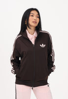 ADIDAS ORIGINALS Felpa con zip Firebird Loose marrone e rosa da donna KD1331 . ADIDAS ORIGINALS 