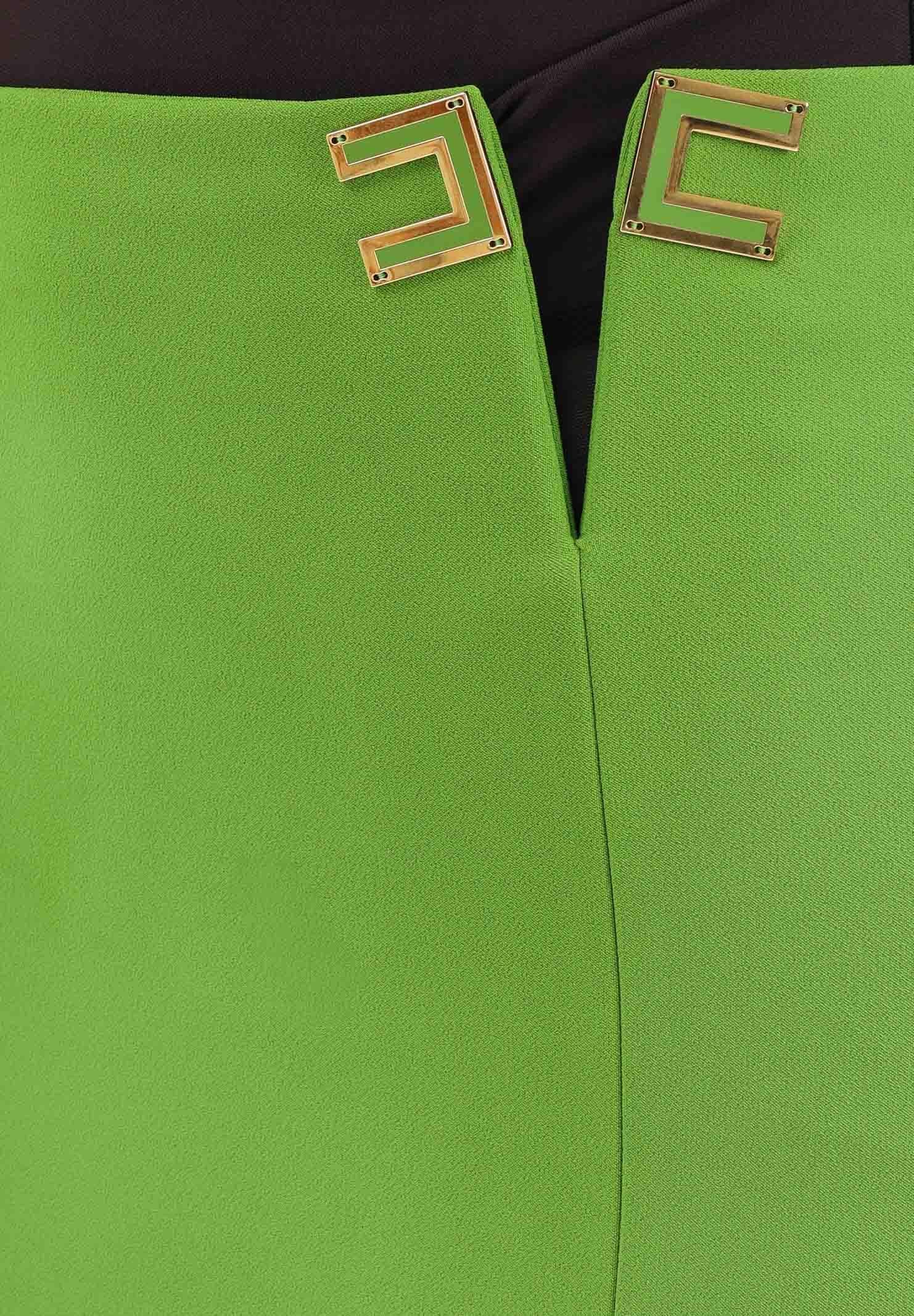 ELISABETTA FRANCHI Gonna midi verde da donna con dettagli logo GO14761E2 EV3 ELISABETTA FRANCHI 