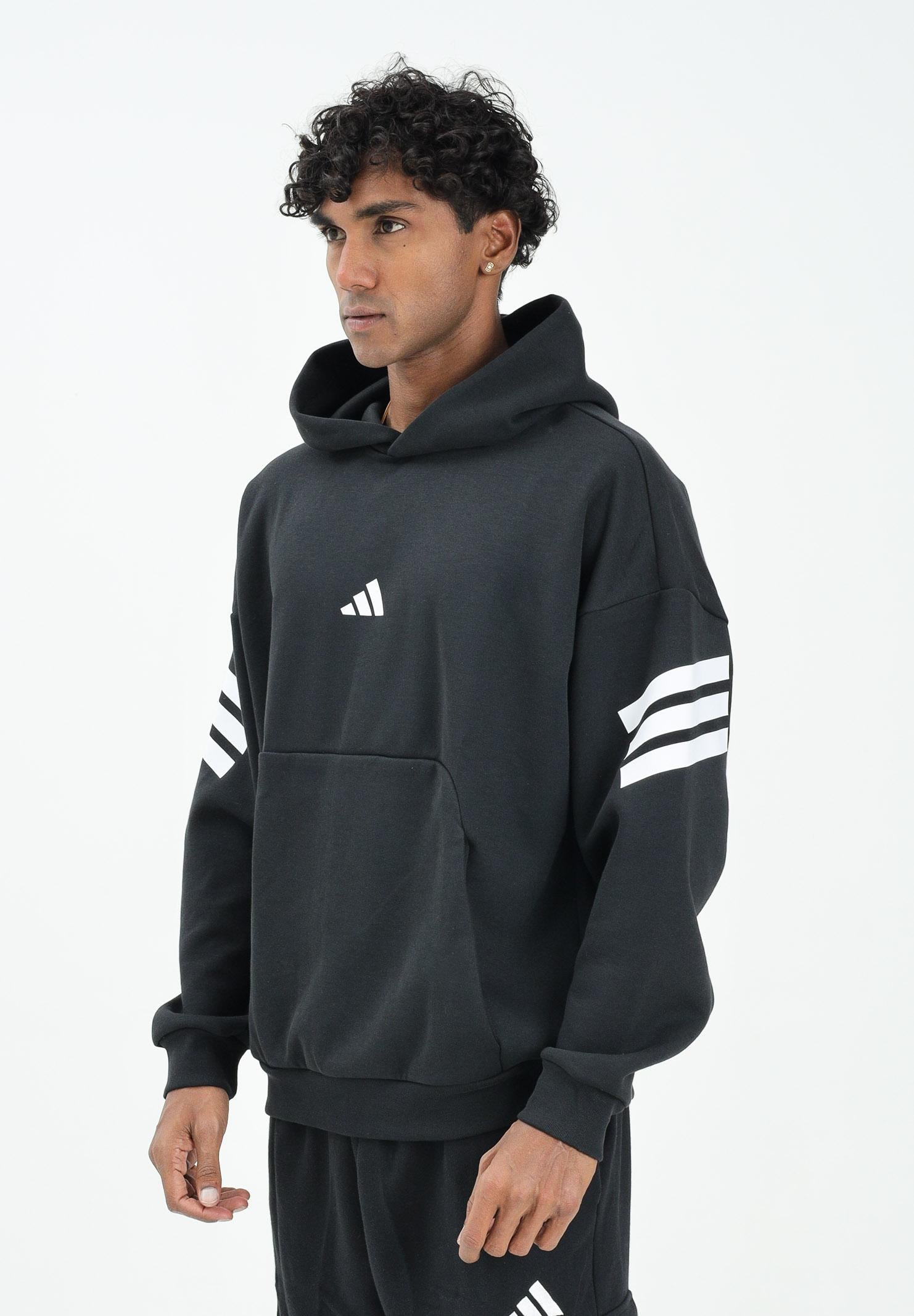 ADIDAS PERFORMANCE Felpa con cappuccio Future Icons 3-Stripes nera da uomo JD4838  ADIDAS PERFORMANCE 