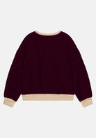 Felpa girocollo ENCHANTMENT COZY CREW bordeaux e beige da bambina 45D519 P3D JORDAN 