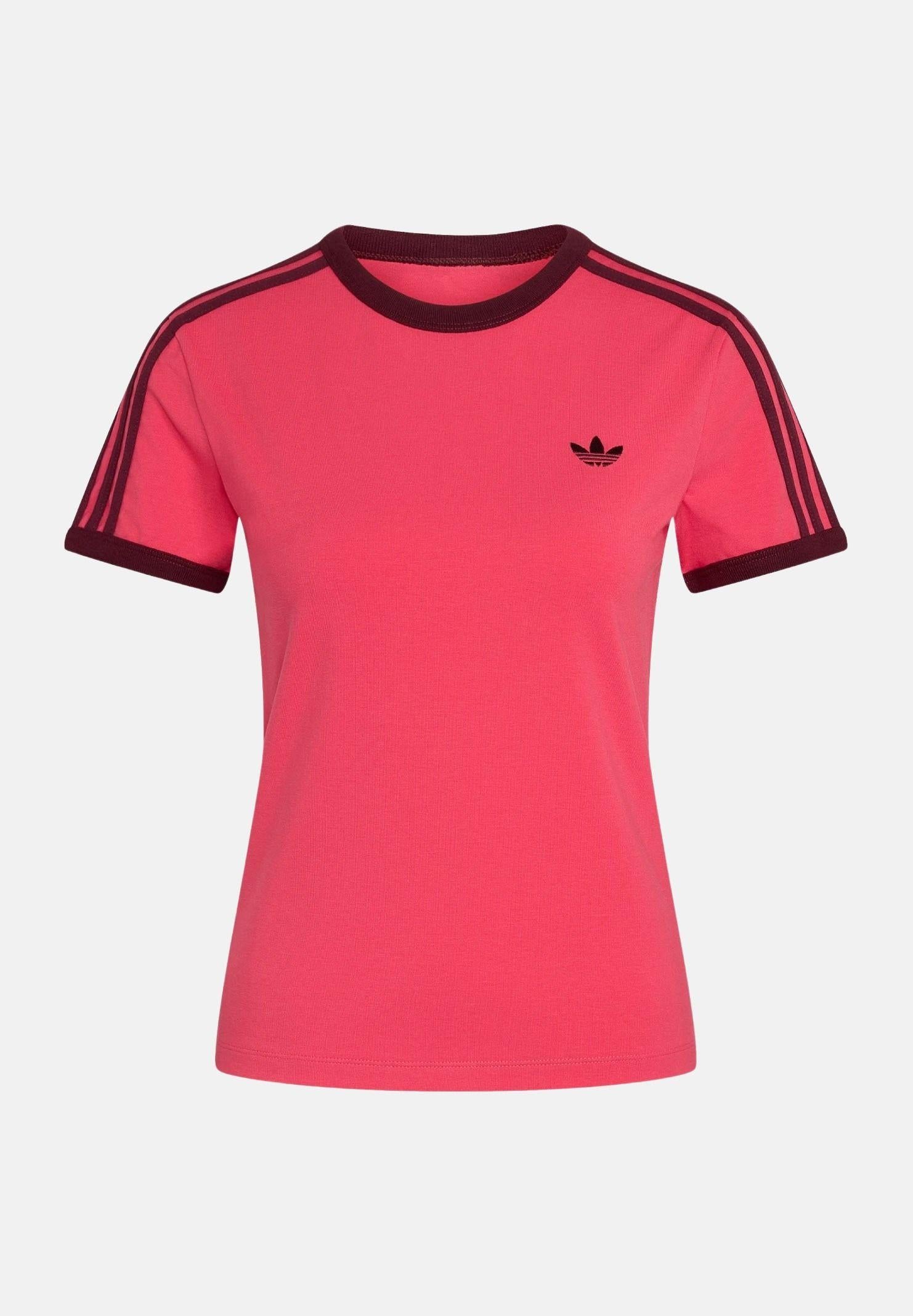 ADIDAS ORIGINALS t-shirt 3-Stripes Vivid Red / Bordeaux rosso donna. KW0234 . ADIDAS ORIGINALS 