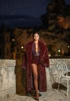 ELISABETTA FRANCHI Pelliccia lunga bordeaux da donna CP69A58E2 EA4 ELISABETTA FRANCHI 