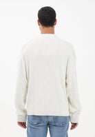 CALVIN KLEIN JEANS Maglioncino girocollo panna da uomo con logo LV04RD314GYAS . CALVIN KLEIN JEANS 