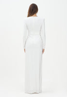 ALMA SANCHEZ Abito lungo Acacio bianco da donna con luminosi micro strass AS2526004EL 010 ALMA SANCHEZ 