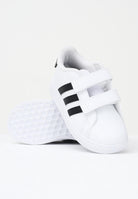 ADIDAS PERFORMANCE Sneakers Grand Court Lifestyle Hook and Loop bianche e nere da neonato GW6527 . ADIDAS PERFORMANCE 
