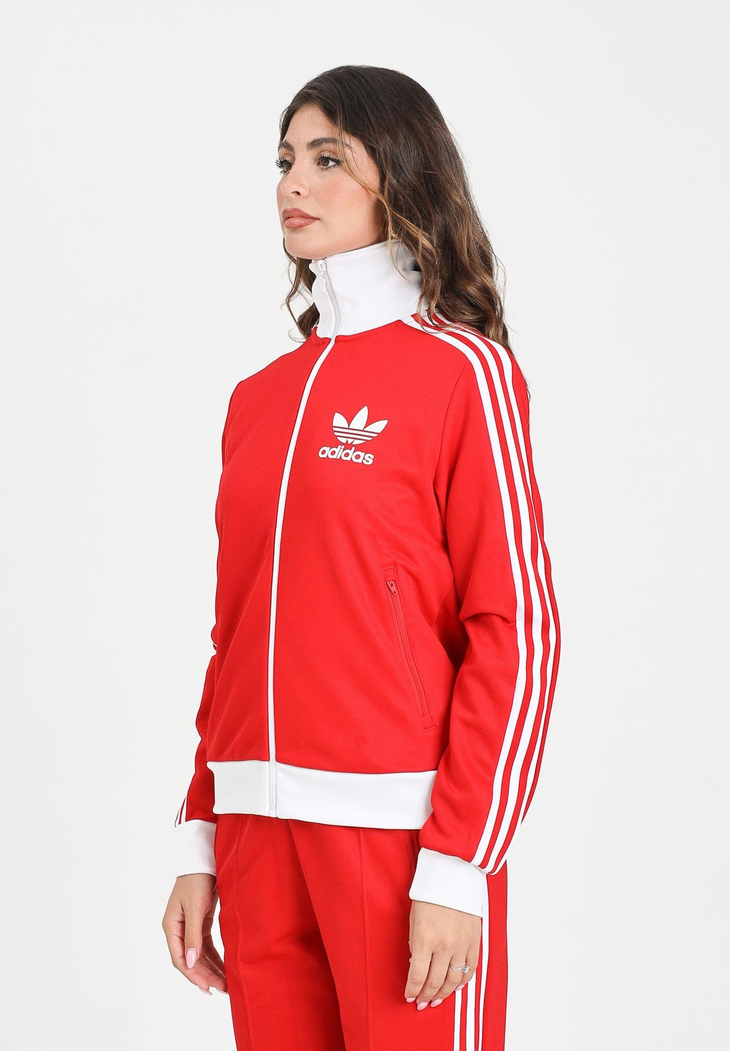 ADIDAS ORIGINALS Felpa con zip Heritage rossa da donna JX7850  ADIDAS ORIGINALS 