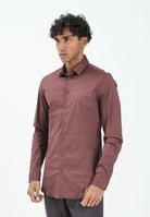 PATRIZIA PEPE Camicia a maniche lunghe bordeuax da uomo 5C0055A01 R883 PATRIZIA PEPE 