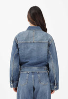 CALVIN KLEIN JEANS Giubbotto in denim medio da donna con logo LV047E906G3NL . CALVIN KLEIN JEANS 