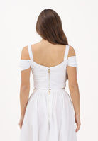ELISABETTA FRANCHI Top bianco da donna con collana<BR/> TO04861E2 100 ELISABETTA FRANCHI 