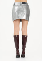 ADIDAS ORIGINALS Gonna corta 3 STRIPES in denim argento da donna KD2899 . ADIDAS ORIGINALS 