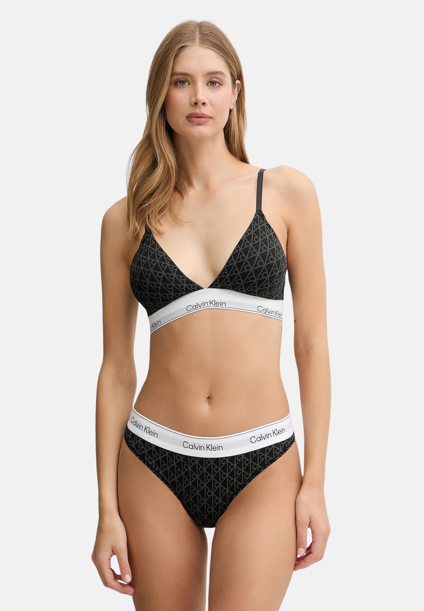 CALVIN KLEIN Perizoma nero da donna con logo all over LV00QF8518 2RG CALVIN KLEIN 