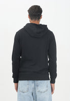 TOMMY HILFIGER Felpa con cappuccio nera da uomo rifinita da stampa logo MW0MW40534BDS  TOMMY HILFIGER 