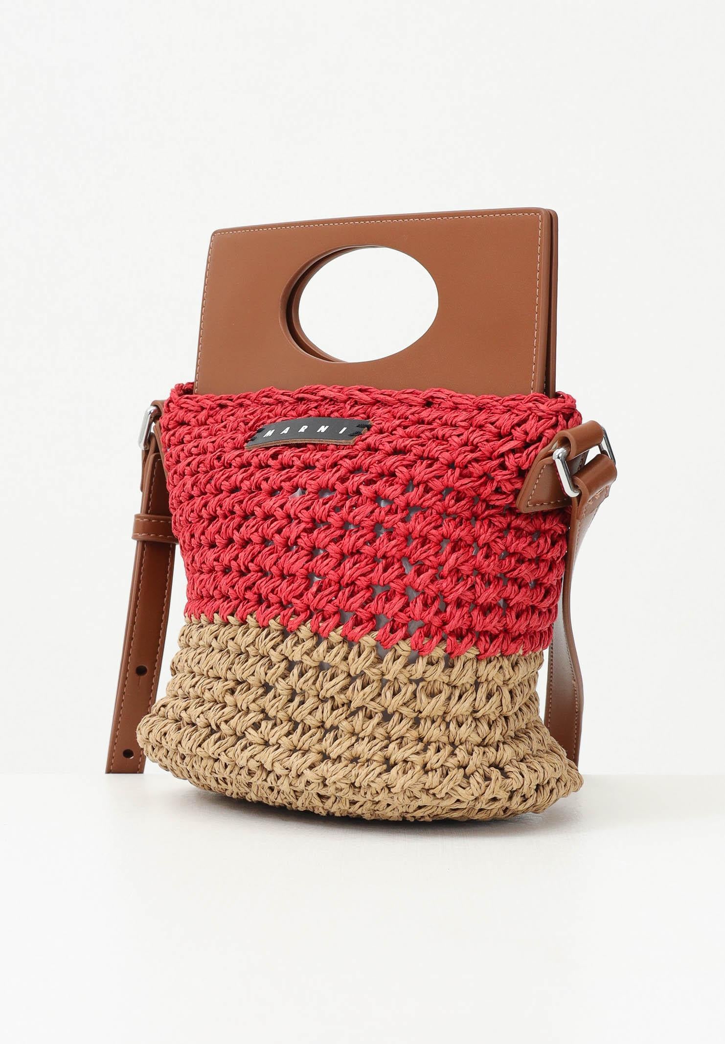 MARNI Borsa leggera in tessuto effetto rafia bicolor da donna M01475M00UH 0M416 MARNI 