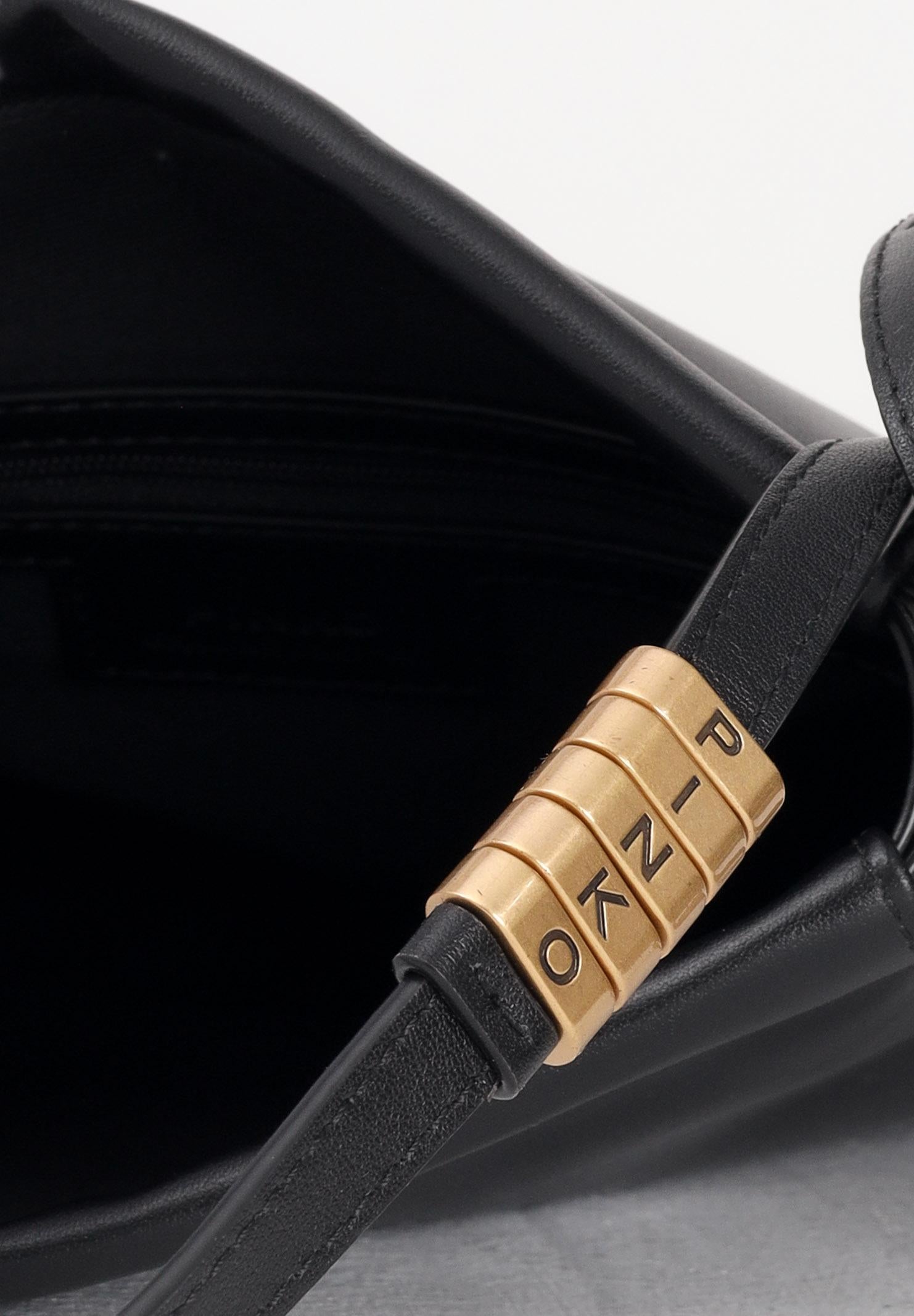 PINKO Borsa a tracolla Mini Slouchy Bag nera da donna 105362A0QO Z99Q PINKO 