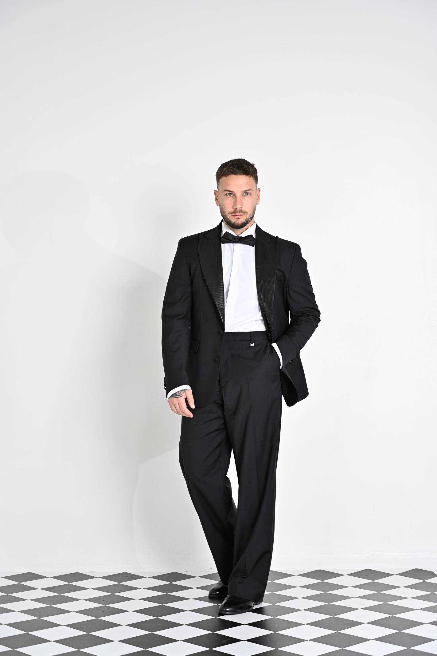 I'M BRIAN Pantalone elegante nero da uomo con vestibilità ampia PA3267 009 I'M BRIAN 