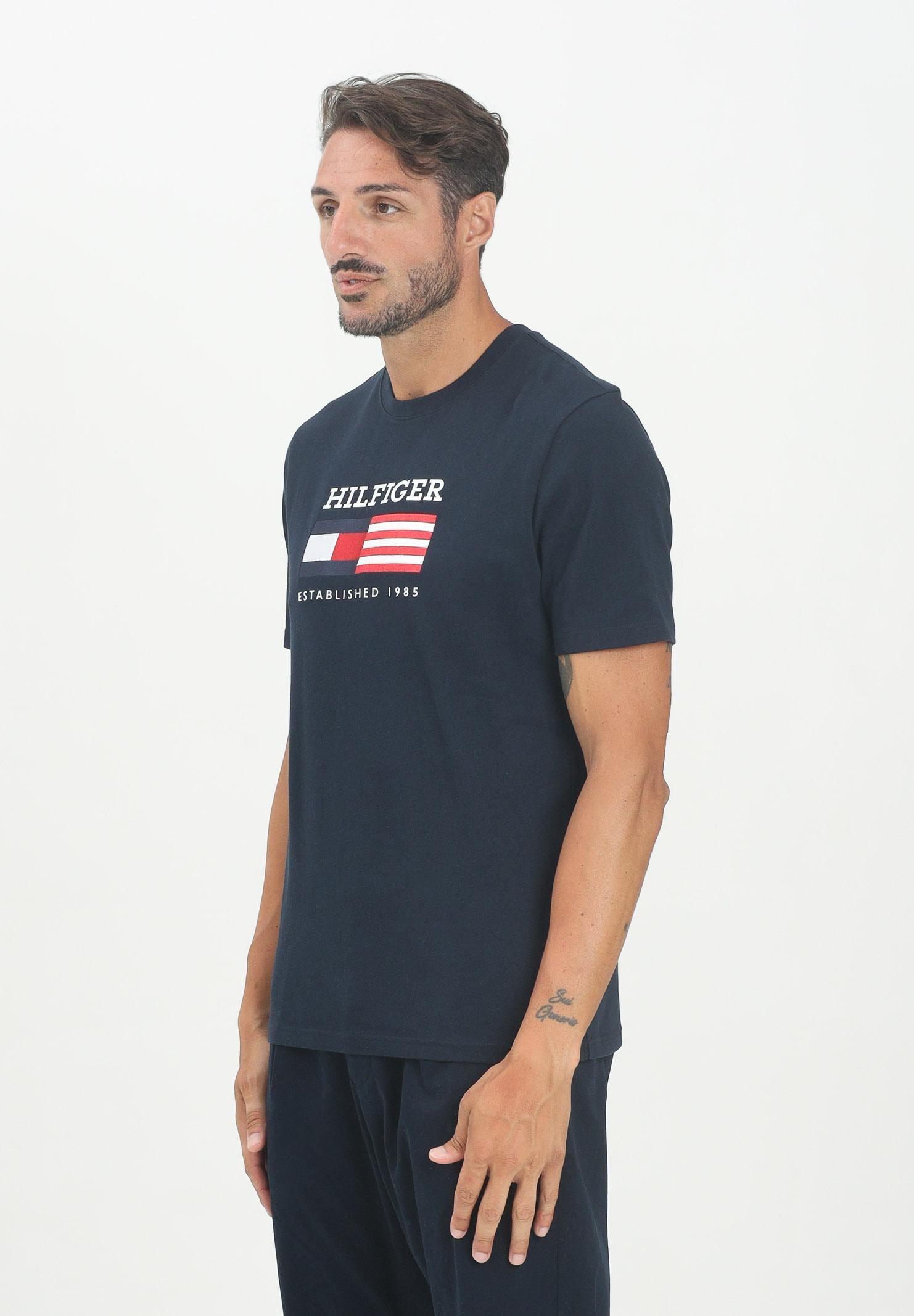 Tommy Hilfiger T-shirt Blu Uomo con Logo