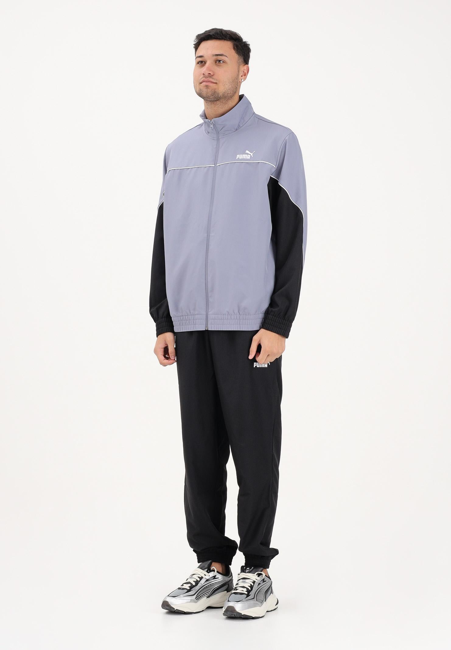 PUMA Tuta in tessuto a blocchi di colore polvere e nera da uomo 691772 65 PUMA 