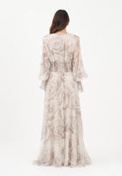 SHIT Abito lungo beige da donna con delicata fantasia floreale SH26052 NURO SHIT 