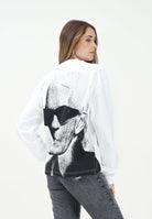 KARL LAGERFELD Felpa girocollo bianca da donna con stampa Karl Lagerfeld KLA1W20068 100 KARL LAGERFELD 