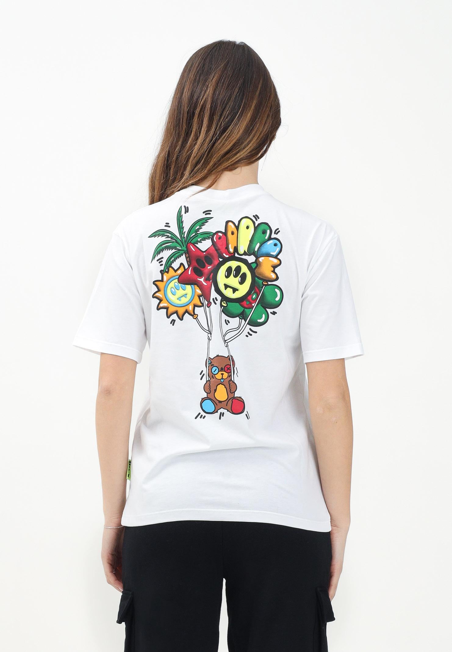 BARROW T-shirt a manica corta bianca per donna, ragazzi e bambini con stampa teddy sul retro S5BKJUTH072 002 BARROW 