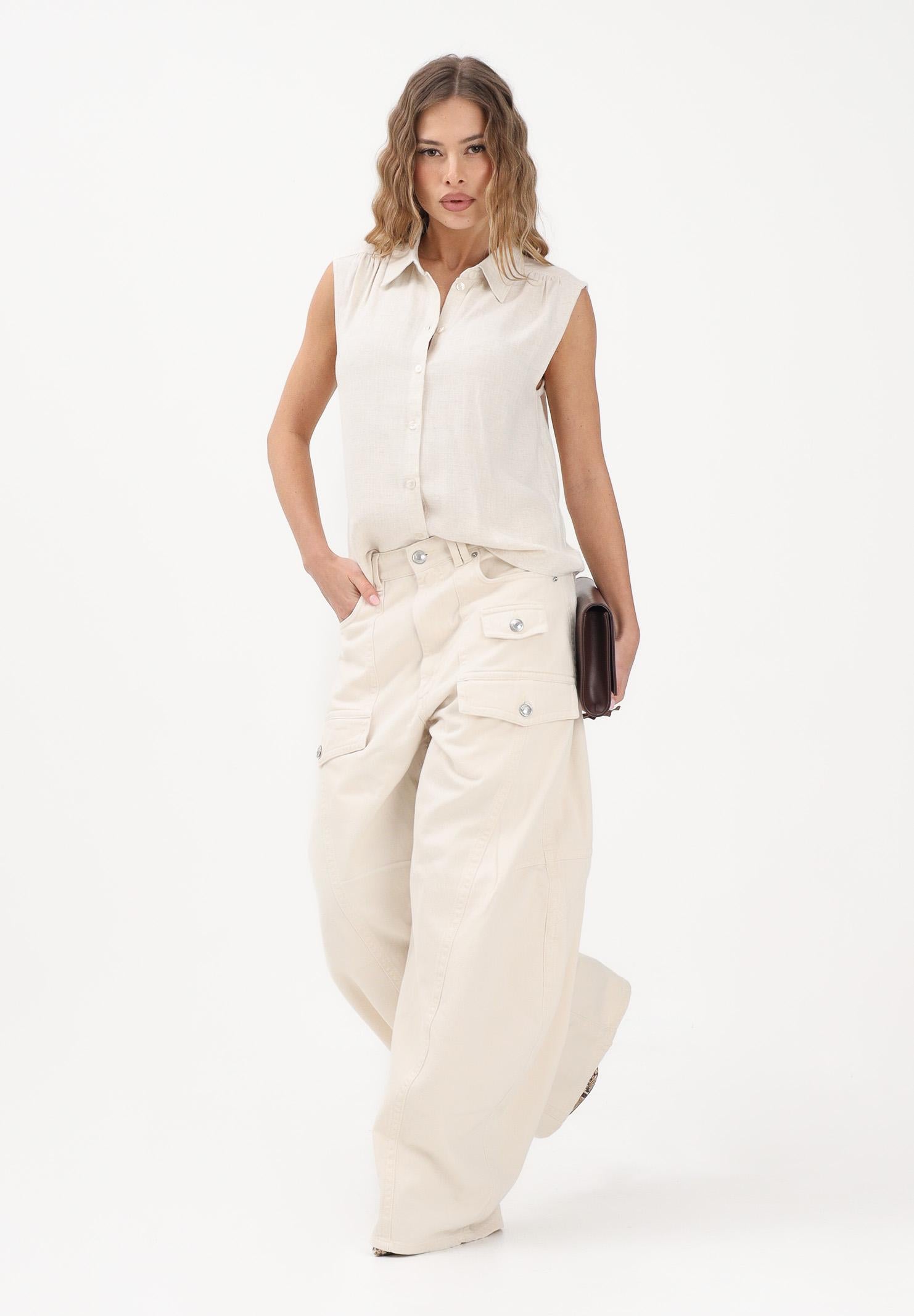 ONLY Camicia smanicata beige da donna 15367416 MO ONLY 
